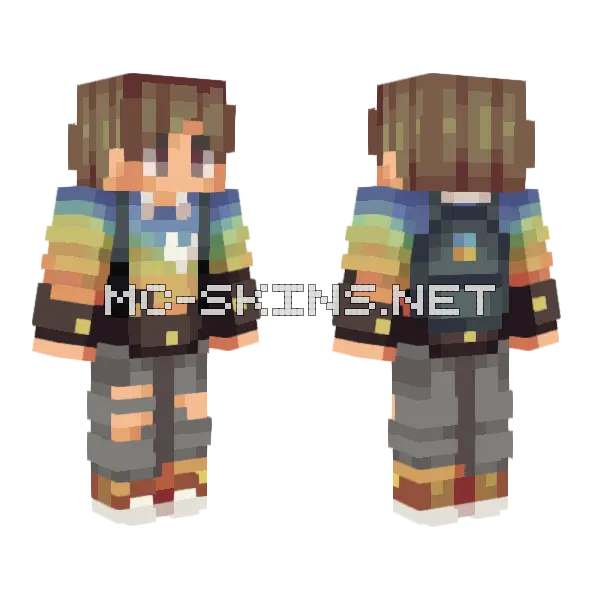 Walking Back Into Sunset Minecraft skin, front and back