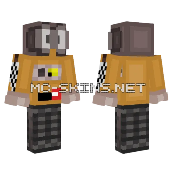 Wall-E Robot Minecraft skin, front and back