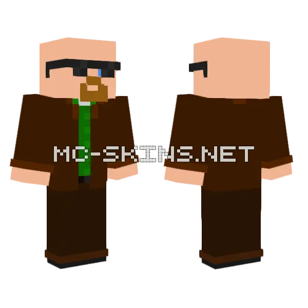 Walter White Minecraft skin, front and back