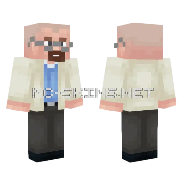 Walter White Minecraft skin, front and back