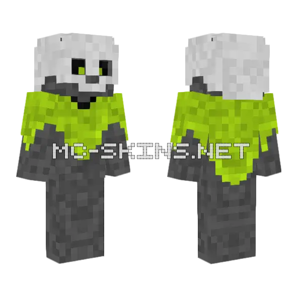 Wandering Skull Man Minecraft skin, front and back