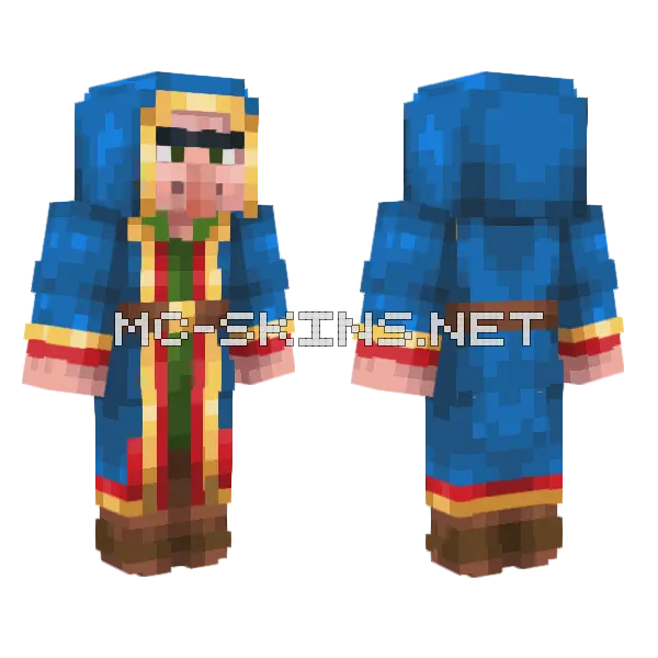 Wandering Trader Minecraft skin, front and back