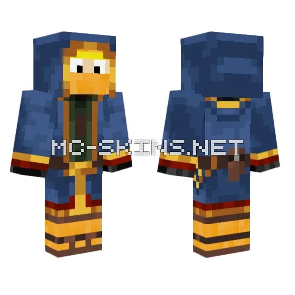 Wandering Trader Jalla Minecraft skin, front and back