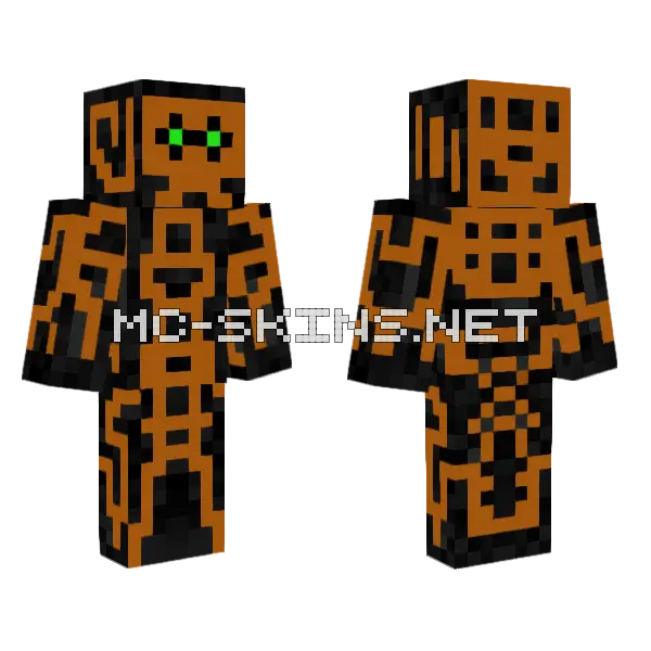 War Droid Fixation Minecraft skin, front and back