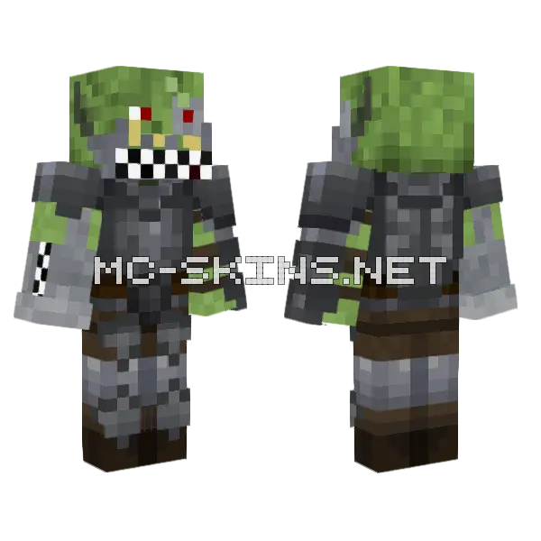 Warboss Ghaz Gitstompa Minecraft skin, front and back