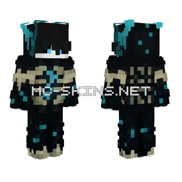 Warden Minecraft skin, front and back