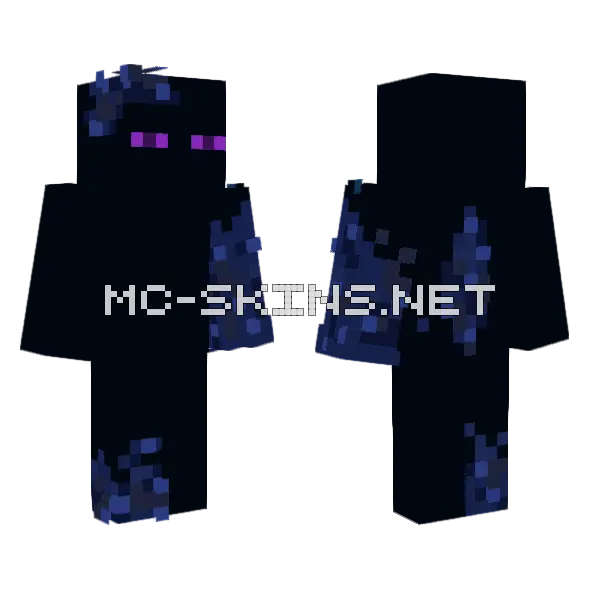 Warden Enderman Minecraft skin, front and back