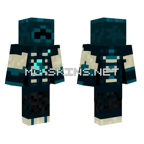Warden Minecraft skin, front and back