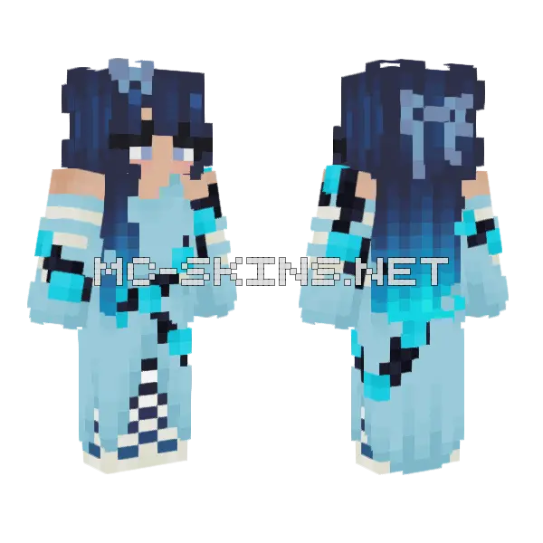 Warden Girl Finished Minecraft skin, front and back