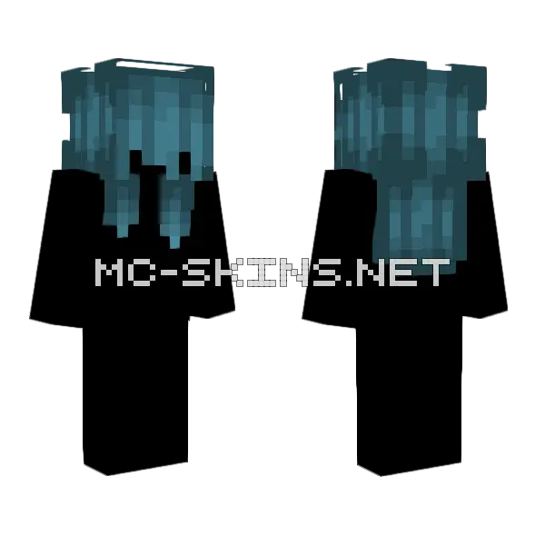 Warden Girl Hair Base Minecraft skin, front and back