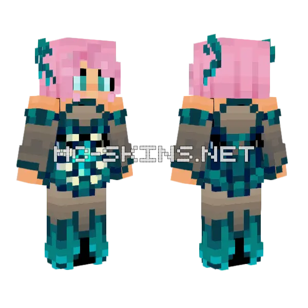 Warden Snowkit Minecraft skin, front and back
