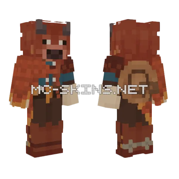 Warm Cow Masquerade Minecraft skin, front and back