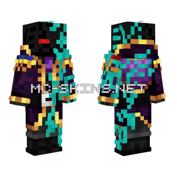 Warped Infection Minecraft skin, front and back