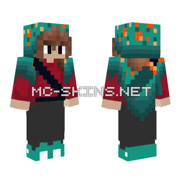 Warped U Minecraft skin, front and back