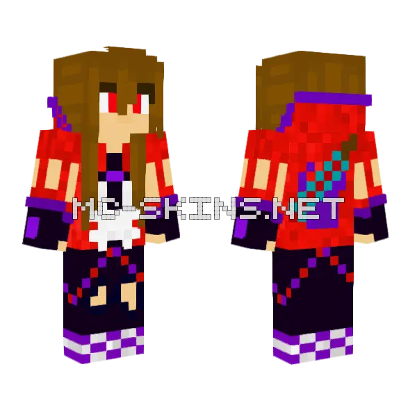 Warrior Girl Minecraft skin, front and back