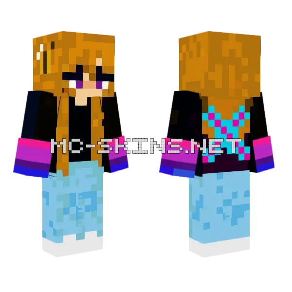 Warrior Girl Gwen Minecraft skin, front and back