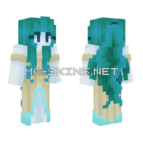 Water Girl Minecraft skin, front and back
