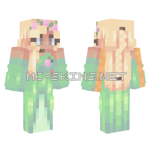 Water Lilies Remake Minecraft skin, front and back