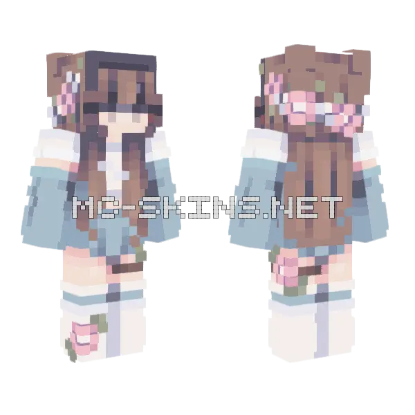 Water Lily Girl Minecraft skin, front and back