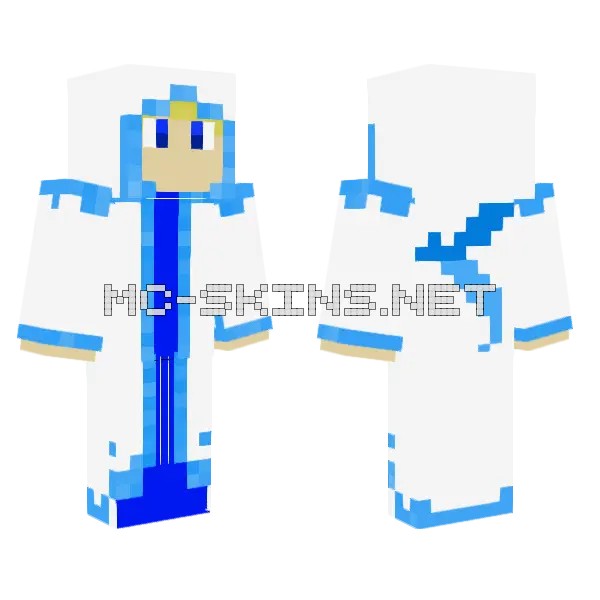 Water Wizard Minecraft skin, front and back