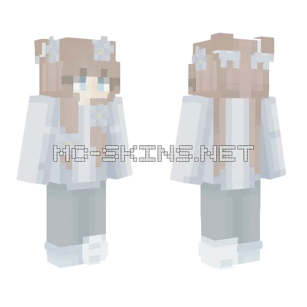 Watercolor Girl Minecraft skin, front and back