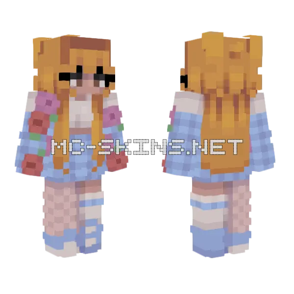 Waterfall Girl Minecraft skin, front and back