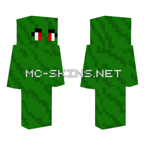 Watermelon Minecraft skin, front and back