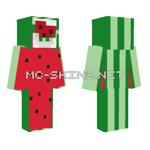 Watermelon Army Minecraft skin, front and back