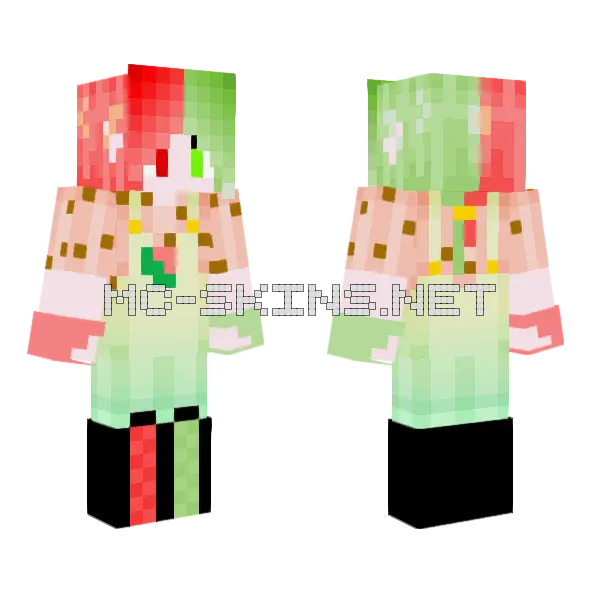 Watermelon Fae Minecraft skin, front and back