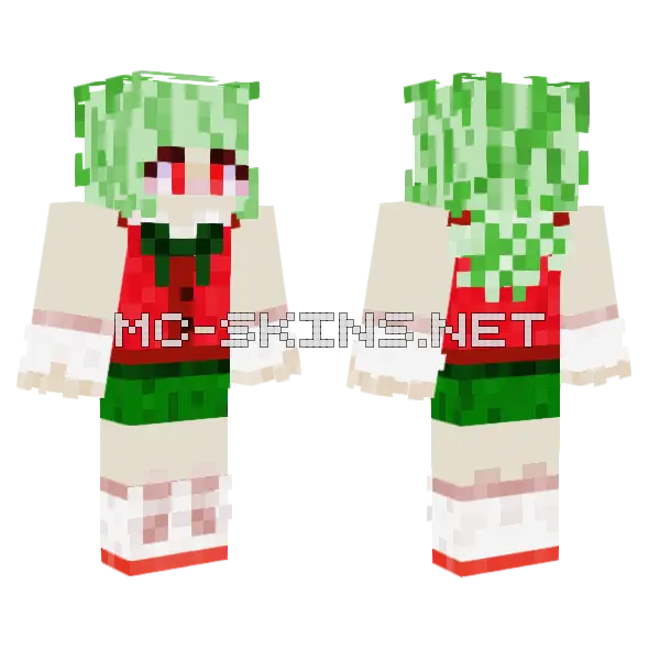 Watermelon Girl Minecraft skin, front and back
