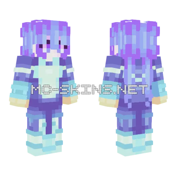 Wave Motion Girl Minecraft skin, front and back