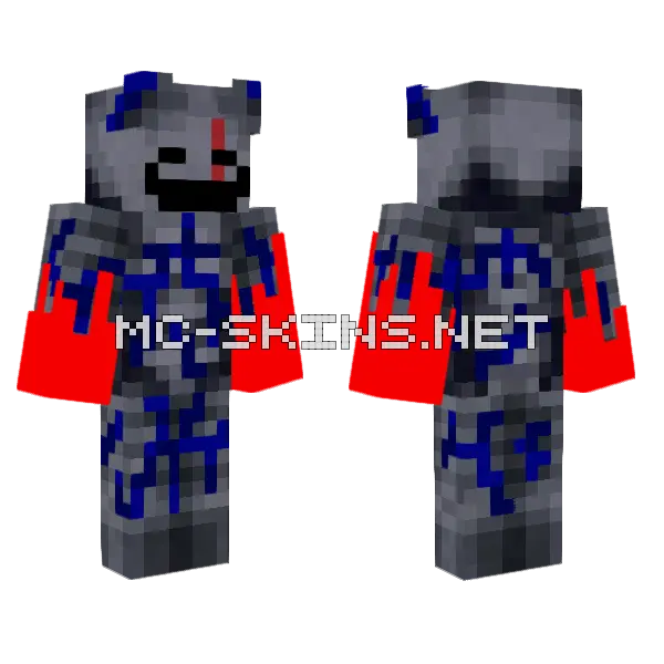 Wavesinger Bluechainwonder Corrupted Minecraft skin, front and back