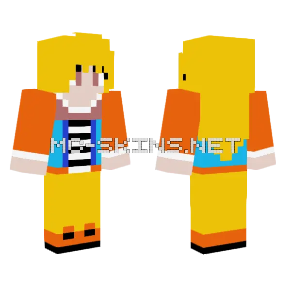 Waveswaygirln Yellow Outfit Minecraft skin, front and back