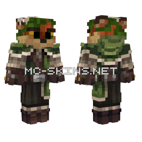 Wawaawa Forest Guardian Minecraft skin, front and back