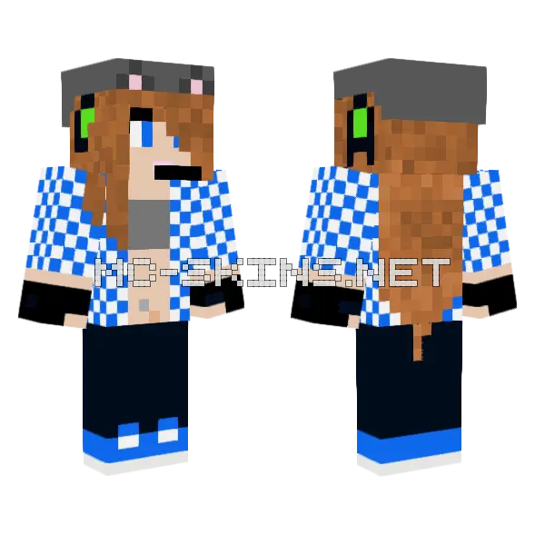 Wcstycvk1334 E Girl Verson Minecraft skin, front and back