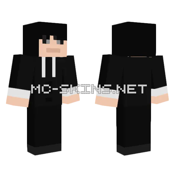 Wealthyspear Black Hoodie Minecraft skin, front and back