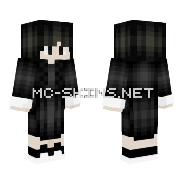 Wednesday Addams Minecraft skin, front and back