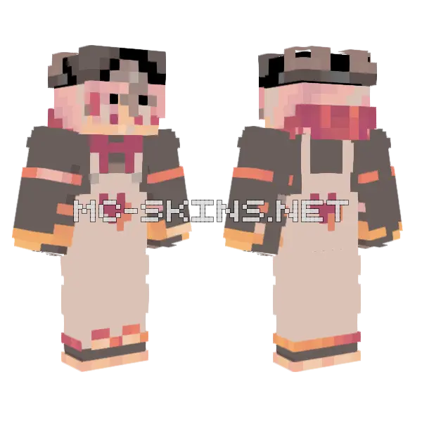 Weird Aqua Val Minecraft skin, front and back