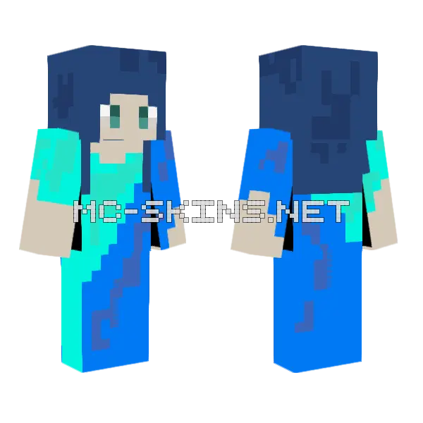 Weird Blue Dress Minecraft skin, front and back
