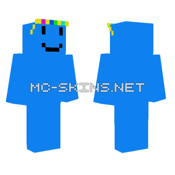 Weirdo Blue Blob Minecraft skin, front and back