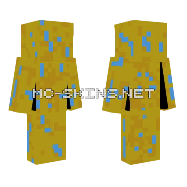 Wet Sponge Person Minecraft skin, front and back
