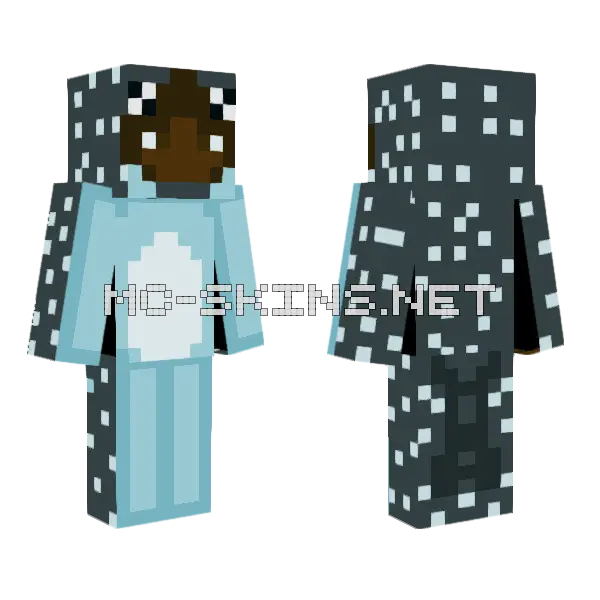 Whale Shark Onesie Minecraft skin, front and back