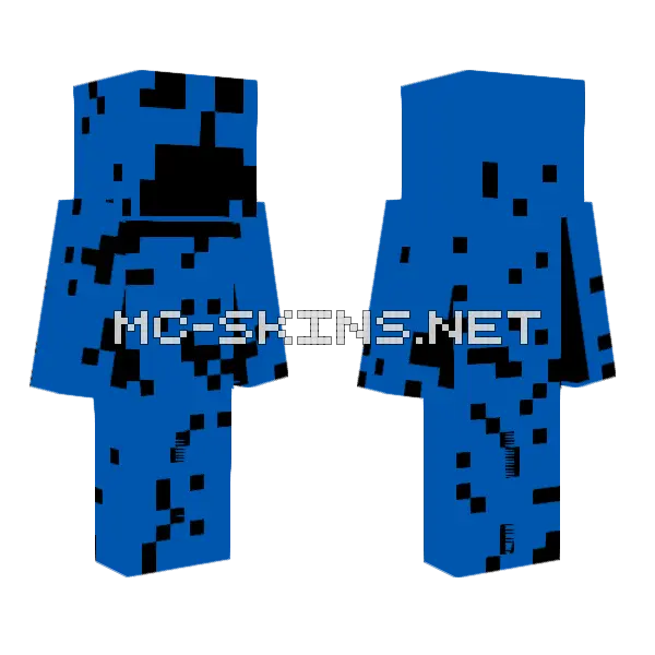 Whatsever Blue Outfit Minecraft skin, front and back