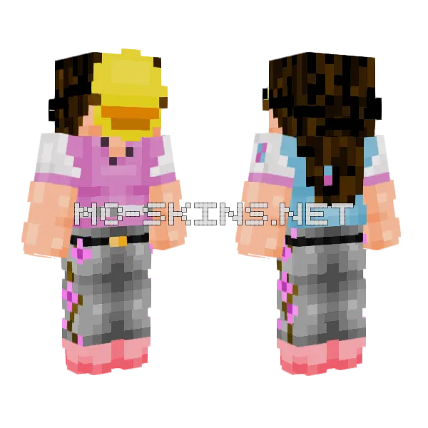 Whatupbuttercup Human Mode Minecraft skin, front and back