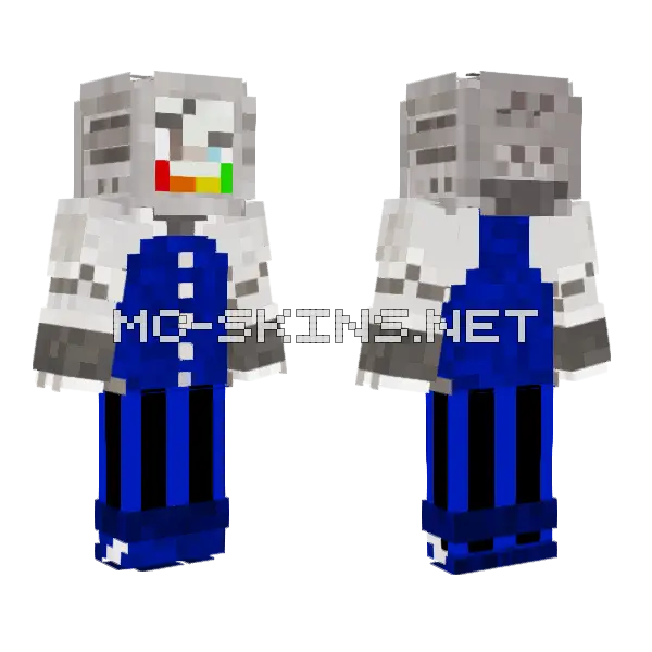 Wheaton V2 Blue Suit Minecraft skin, front and back