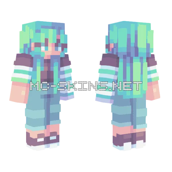 Whirling Waves SF Minecraft skin, front and back