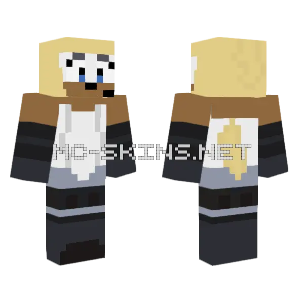 Whisper The Wolf Minecraft skin, front and back