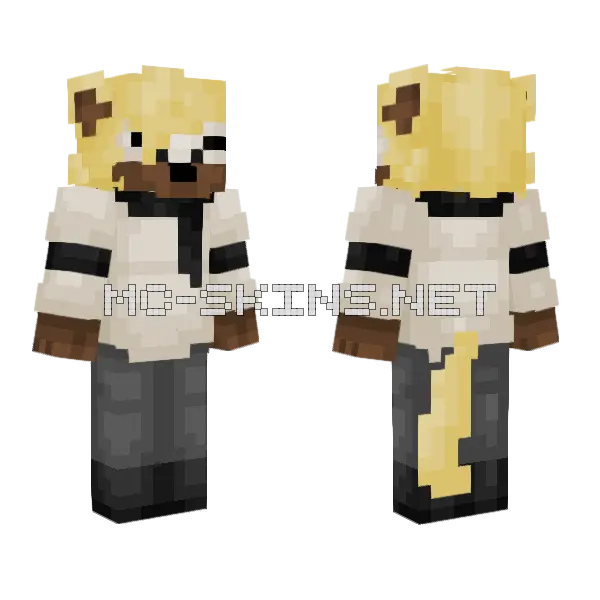 Whisper The Wolf Minecraft skin, front and back