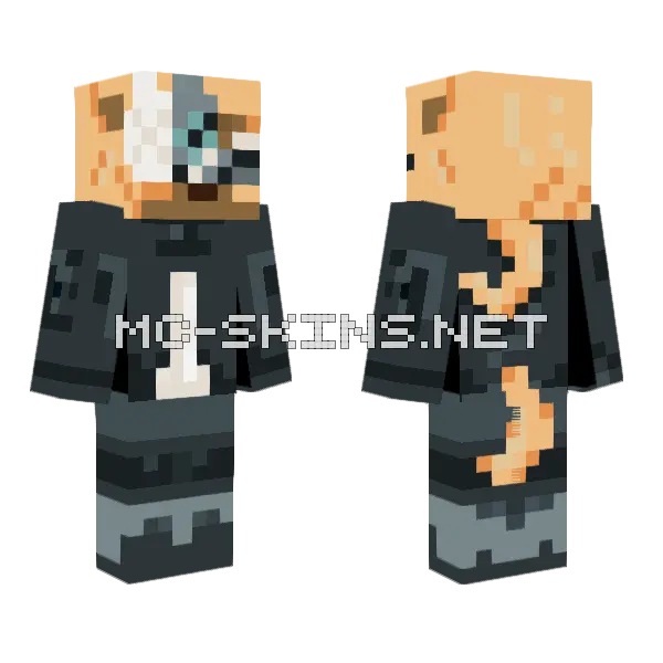 Whisper The Wolf V2 Minecraft skin, front and back