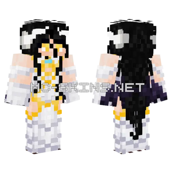 White and Gold Royal Outfit, front and back